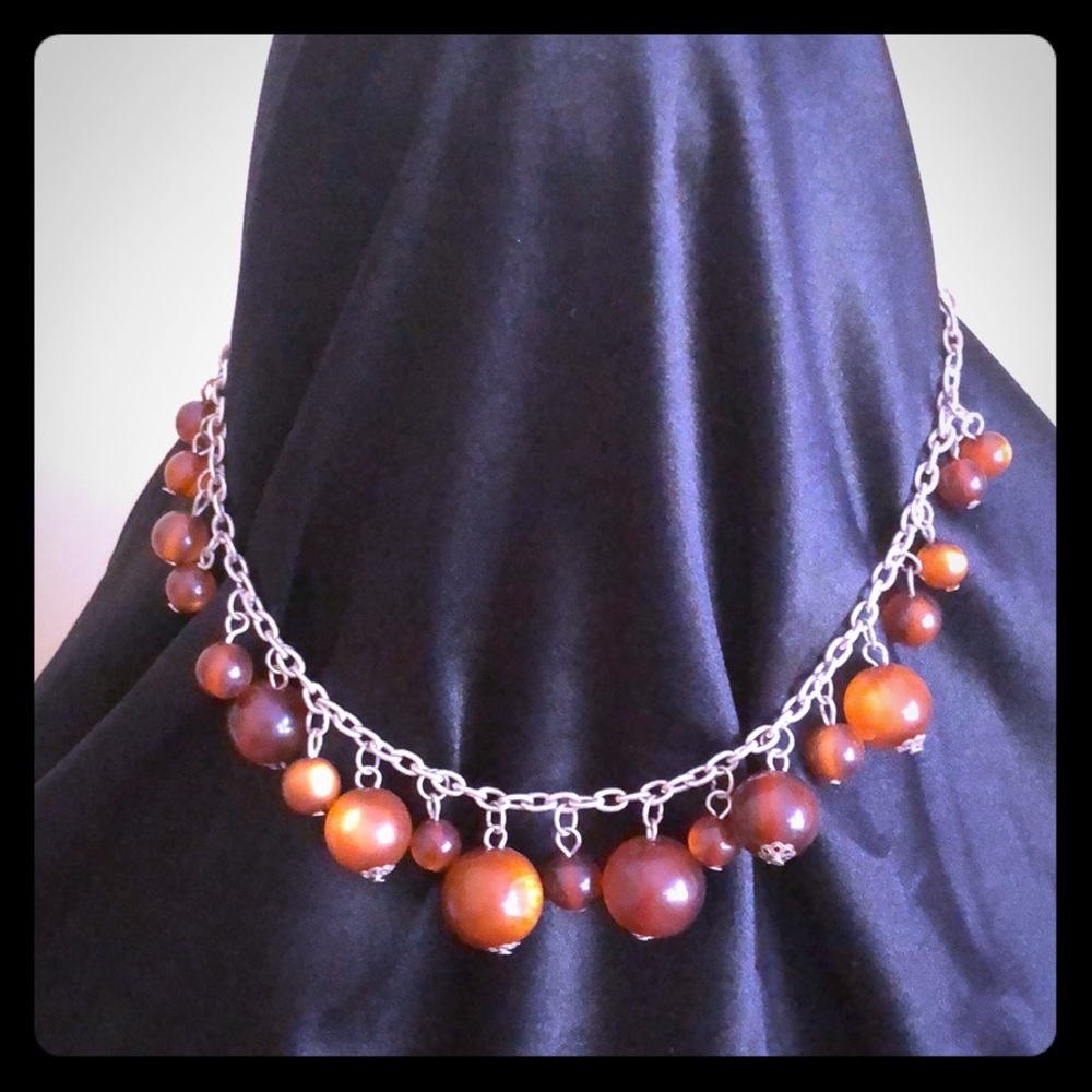 Hanging beaded necklace